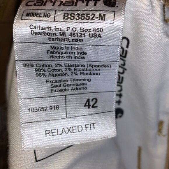 Carhartt Men's Rugged Flex Relaxed Fit Canvas Utility Work Shorts Size 42 x 11 - Picture 9 of 11